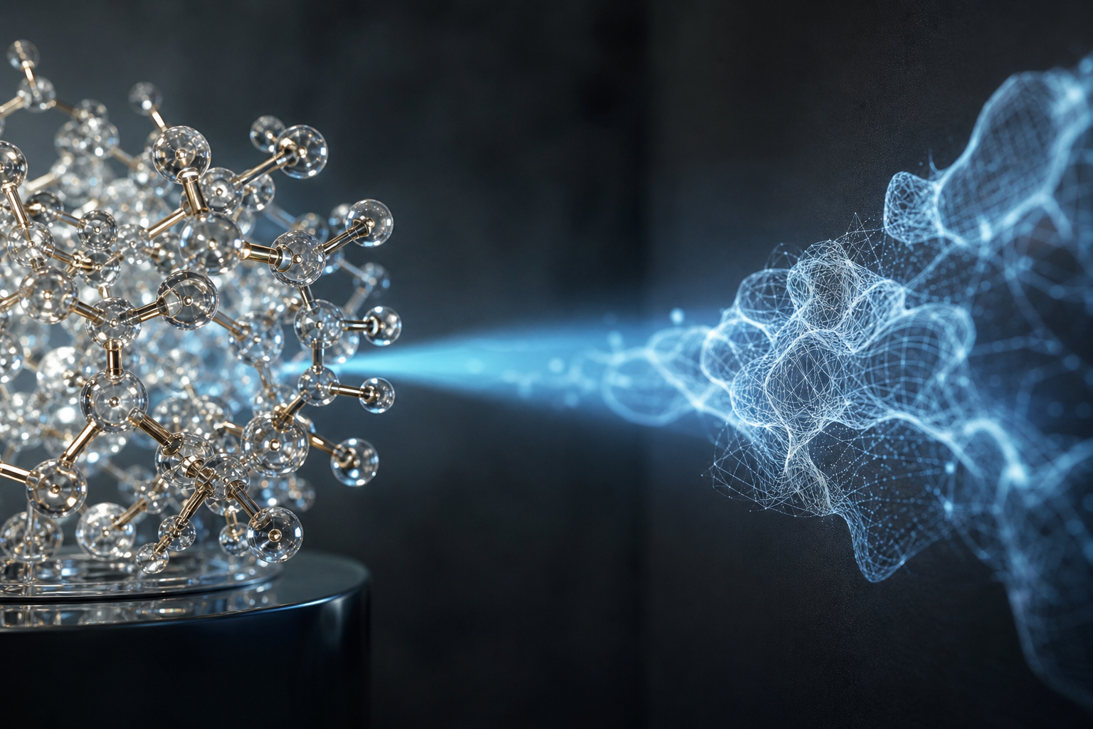 A conceptual editorial image representing the intersection of biological structure and computational generation, highlighting the precision and future potential