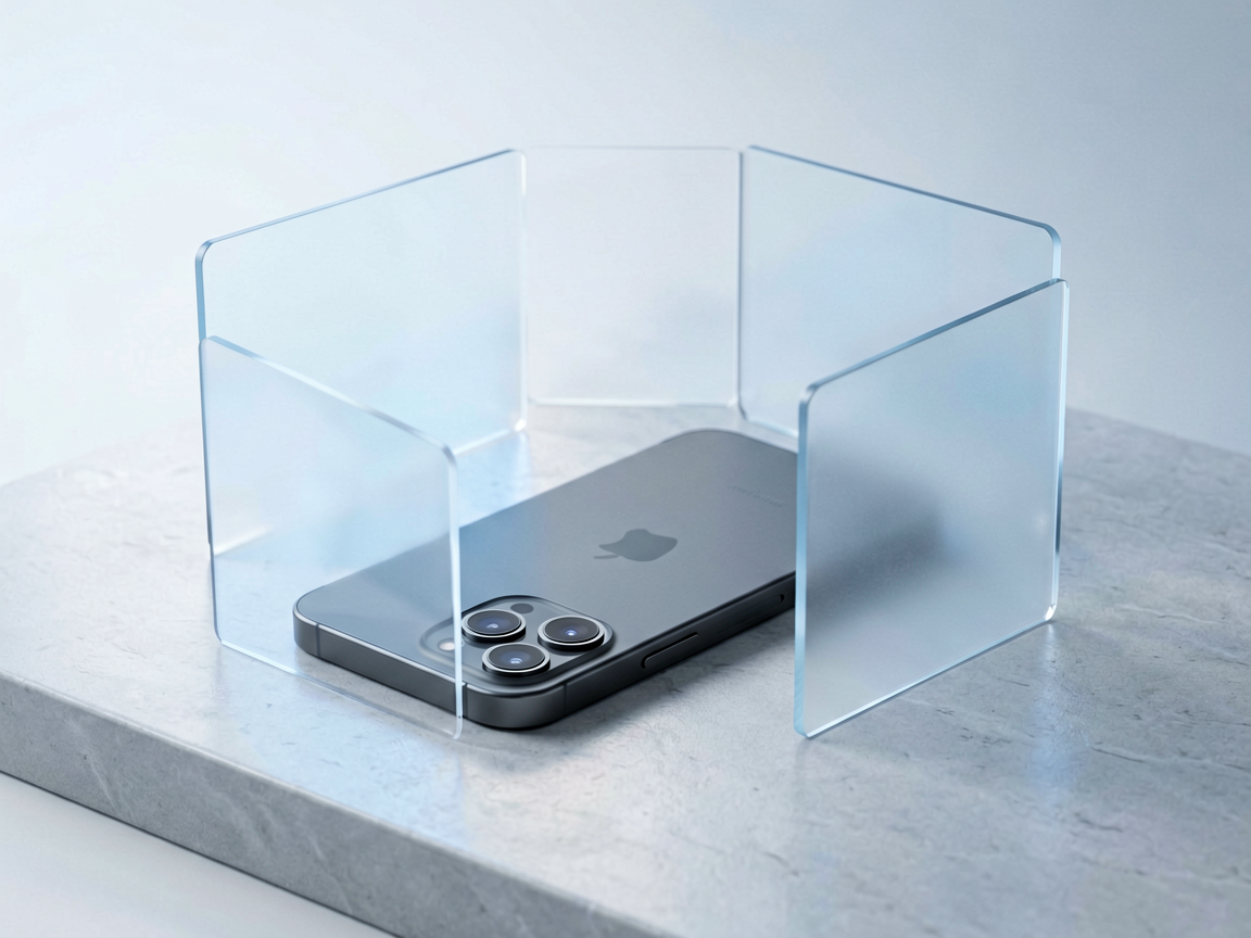 A sleek, minimalist device emitting a soft, contained glow representing private local processing