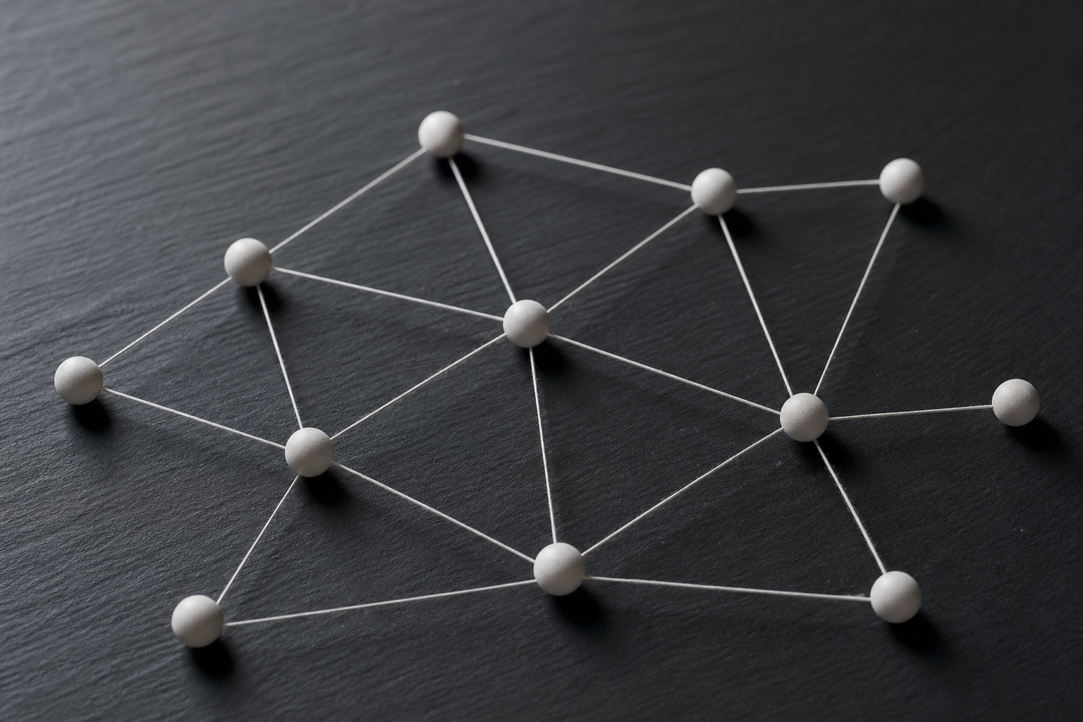 Abstract visualization of interconnected nodes representing a knowledge graph structure