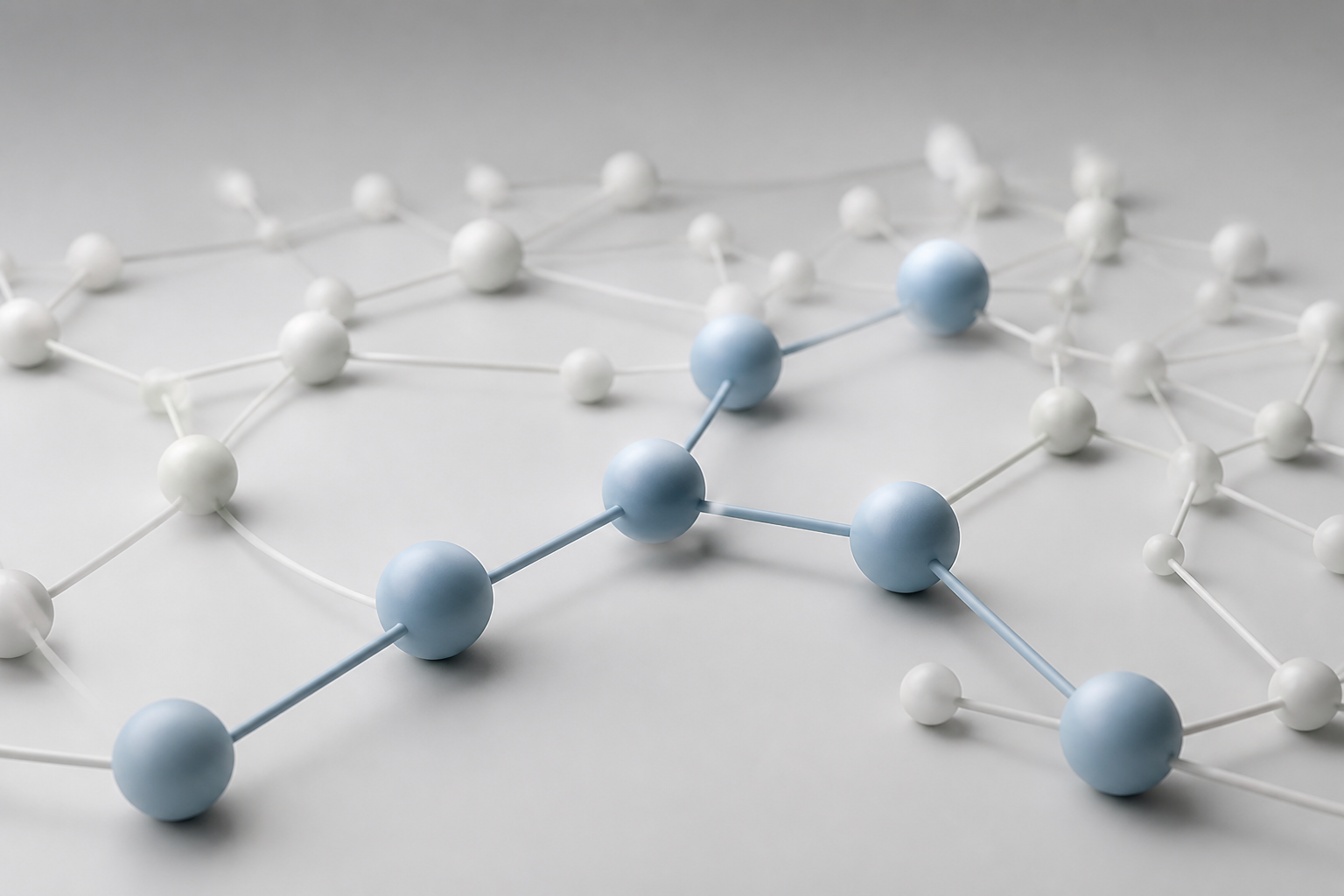 Abstract visualization of a connected network representing supply chain relationships