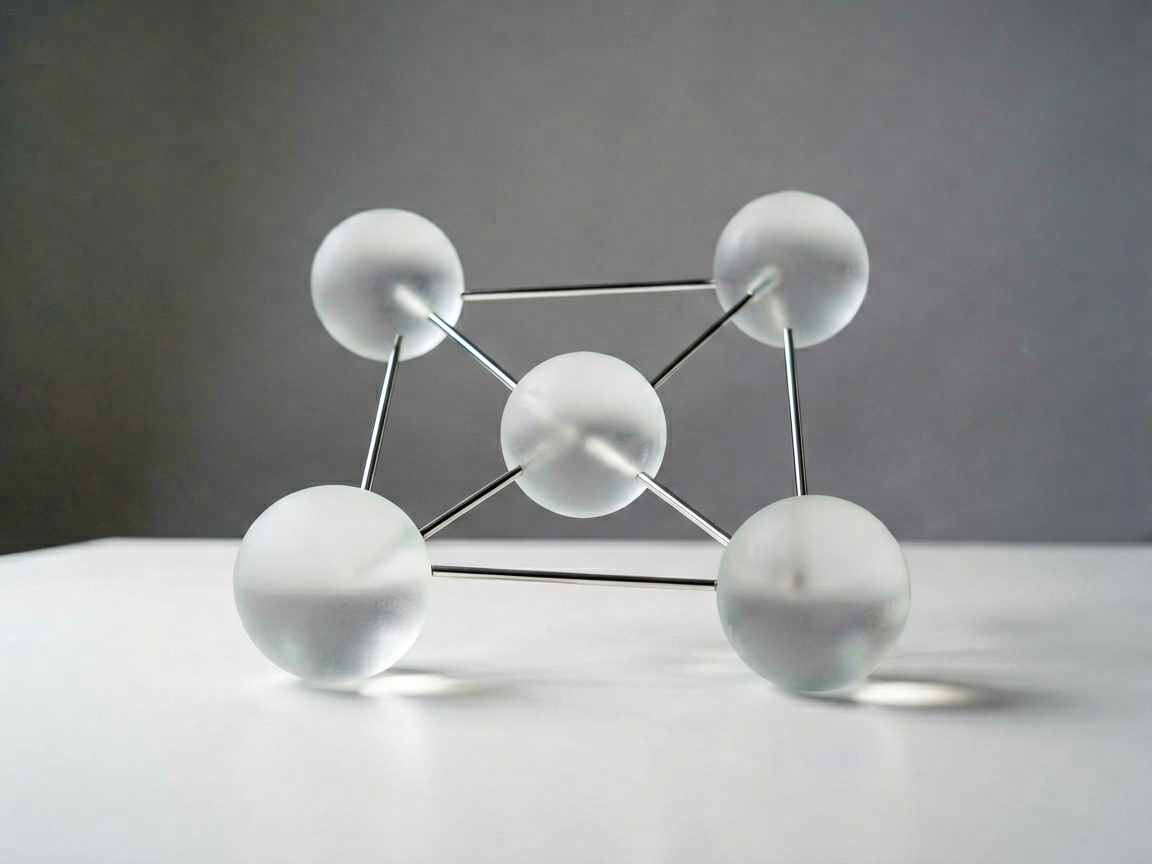 Abstract visualization of a knowledge graph with connected nodes representing entities