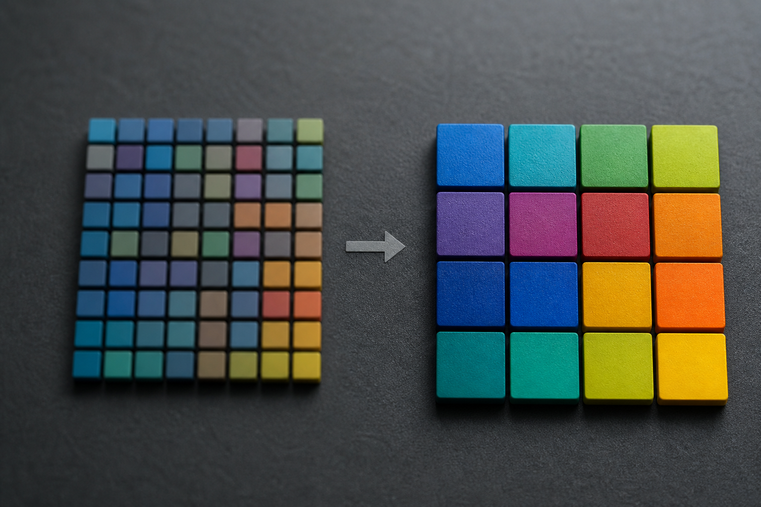 abstract grid comparison of FP8 and INT4 quantization for LLM cost reduction