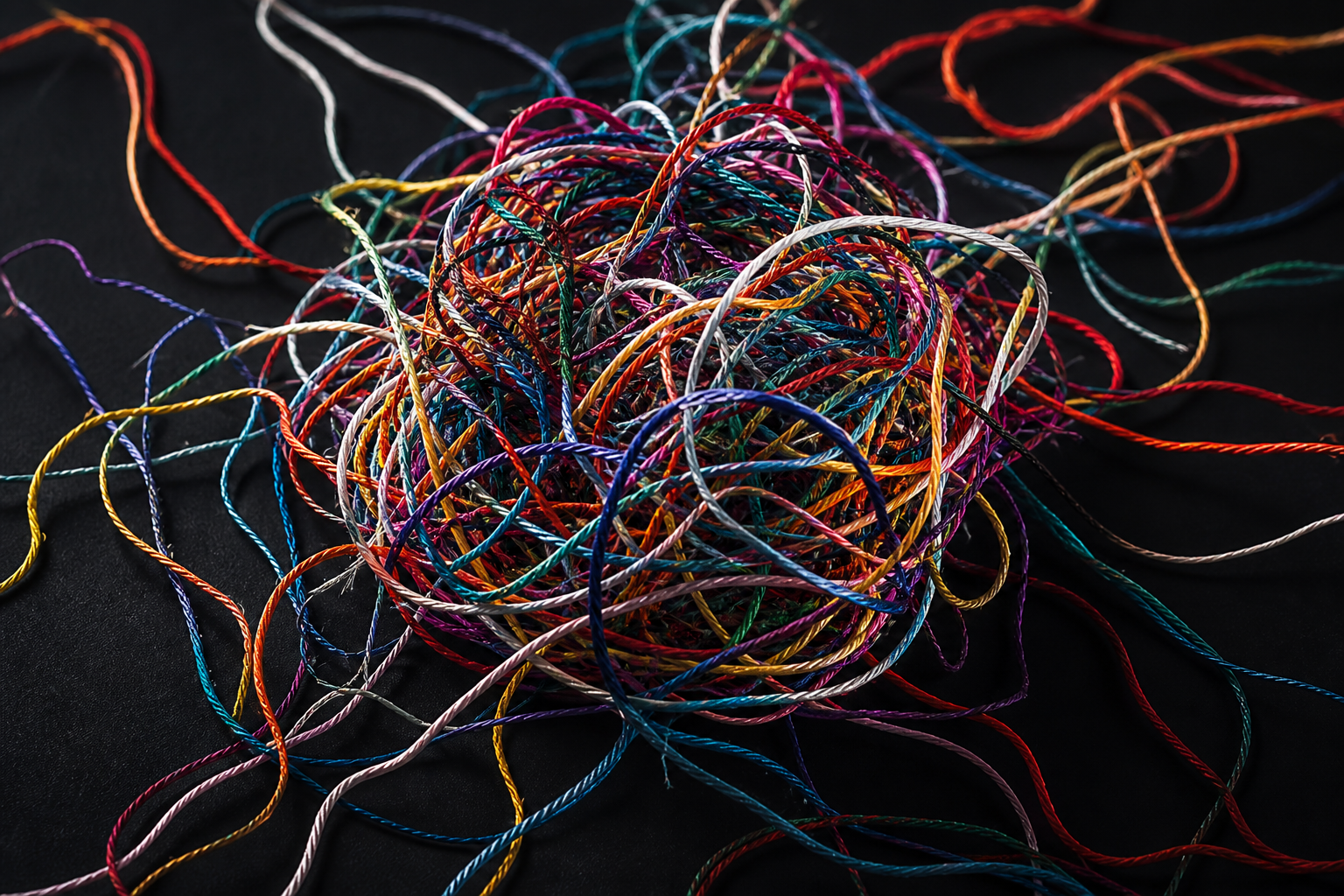 Abstract representation of memory fragmentation and network congestion