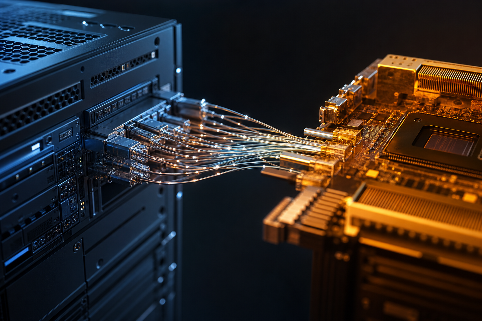 Abstract representation of AI model migration between different computing architectures
