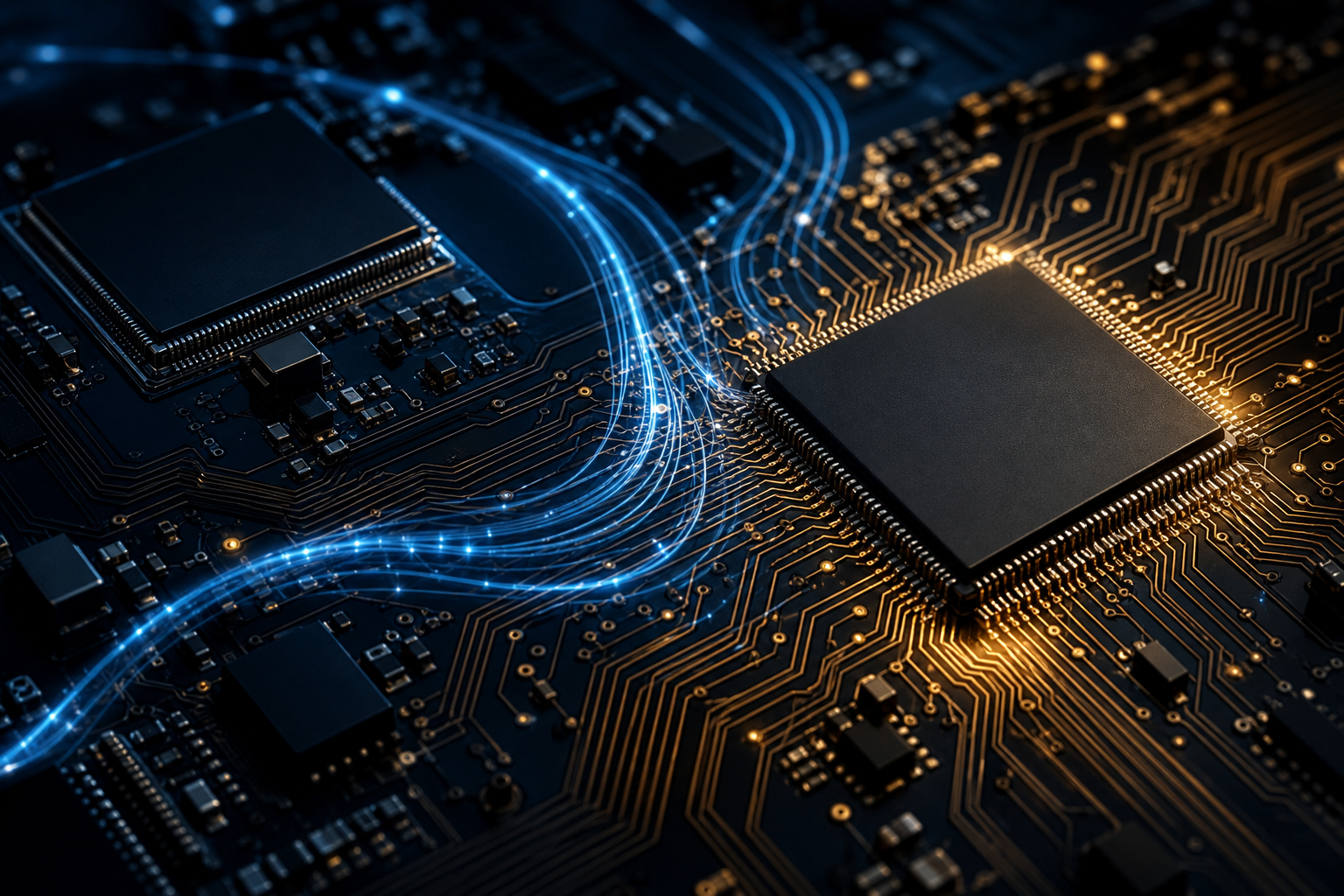 A conceptual editorial image representing the precision and complexity of migrating software infrastructure, featuring a clean, minimalist workspace with a focu