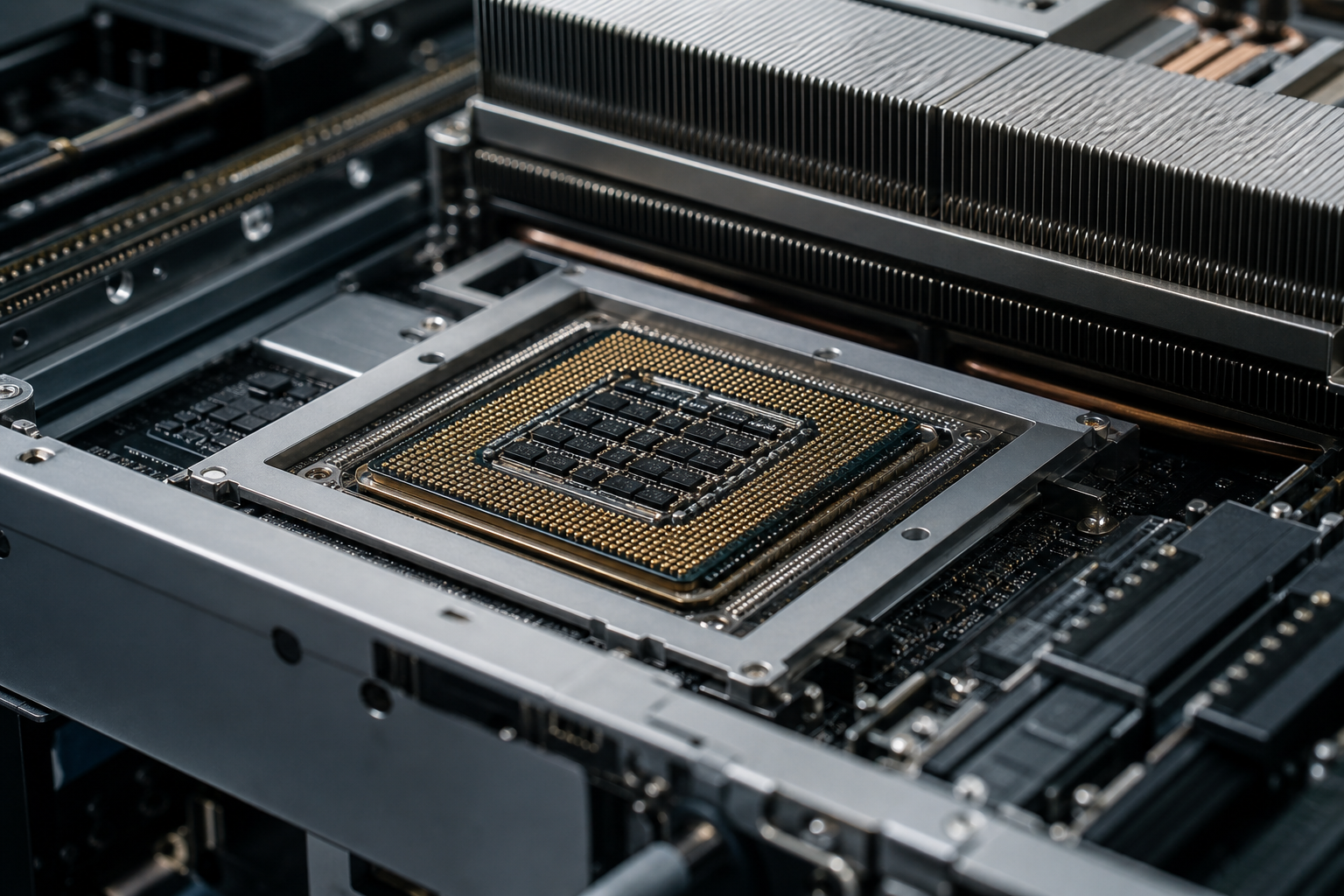 A complex circuit board with a single component highlighted, symbolizing precise engineering and compatibility.