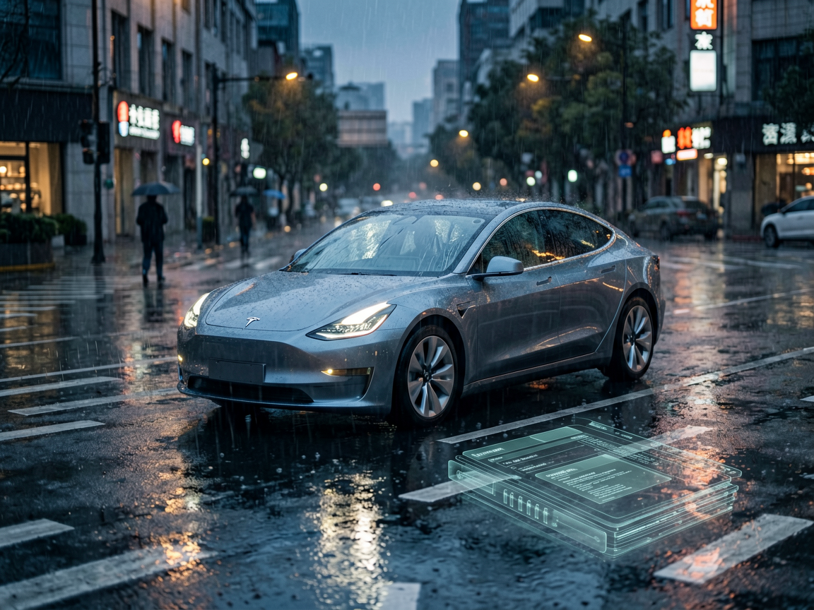Editorial concept illustrating L3 autonomous driving challenges in adverse weather and the importance of data logging for liability.