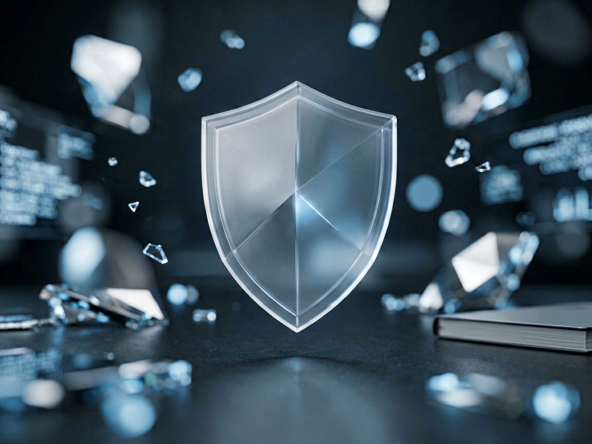 Abstract representation of financial security filtering digital threats