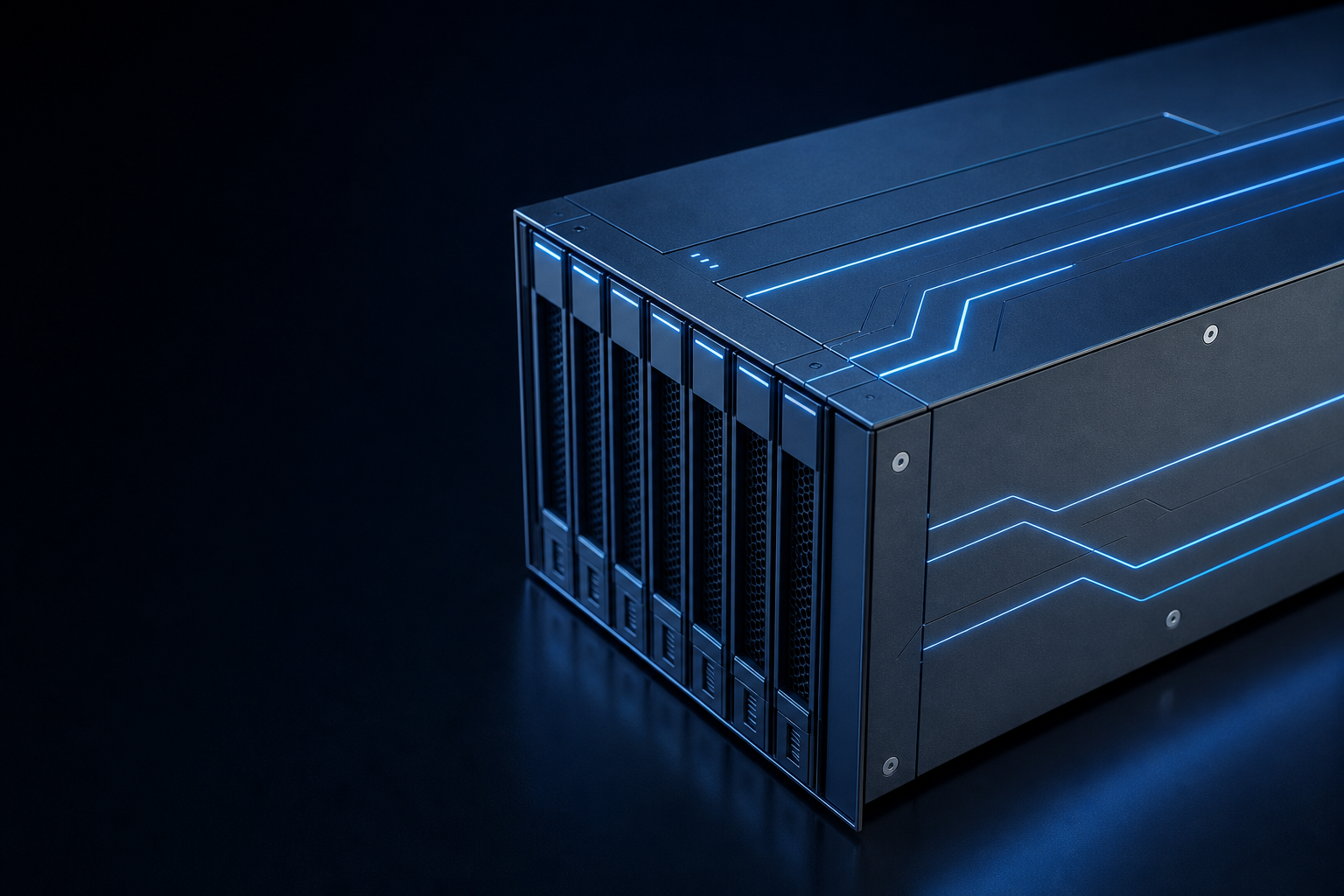 A conceptual editorial image representing shared computational resources and efficiency through an organized, high-tech abstract structure.
