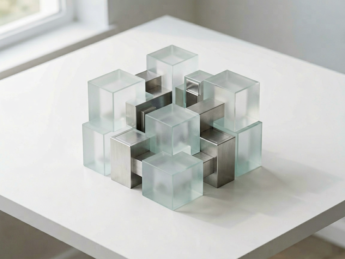 Abstract architectural model representing AI workflow integration