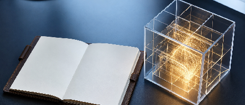 A conceptual editorial image showing a digital wallet or ledger being securely contained within a geometric cage, symbolizing budget caps and cost control.
