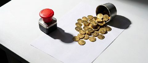 A symbolic editorial image representing uncontrolled financial loss and the need for safety limits in automated systems.