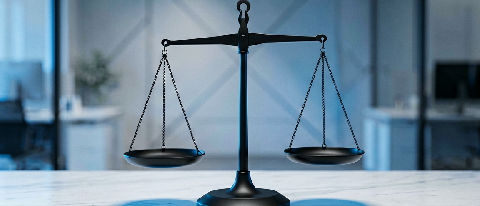 Abstract representation of AI financial auditing with secure digital ledgers