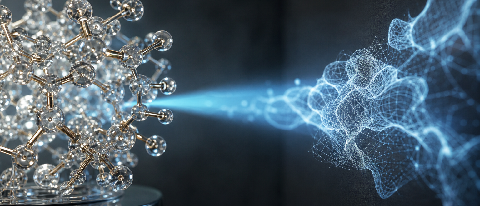 A conceptual editorial image representing the intersection of biological structure and computational generation, highlighting the precision and future potential