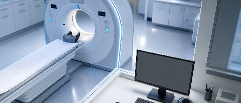 A modern medical imaging center with advanced diagnostic equipment and a clean, professional atmosphere
