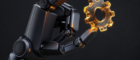 A conceptual editorial image representing autonomous reasoning and tool usage in AI agents