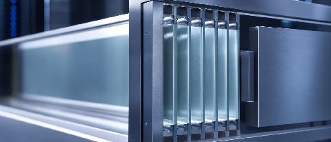 A sleek mechanical gate mechanism filtering fast-moving digital streams, symbolizing code review and quality control.