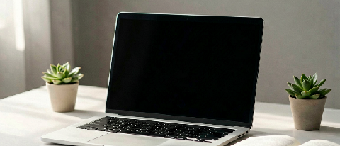 A minimalist desk setup showing a laptop connected to an open book, symbolizing the hybrid strategy of using cloud services and local open-source models.