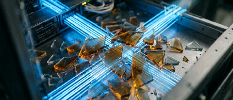 Abstract visualization of memory fragmentation and data bottleneck
