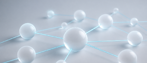 Abstract visualization of interconnected nodes representing a knowledge graph