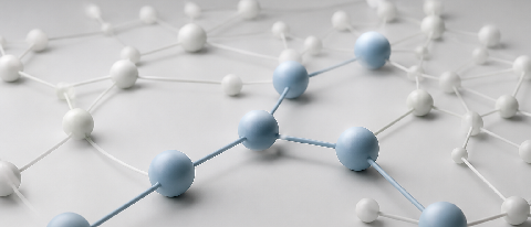 Abstract visualization of a connected network representing supply chain relationships