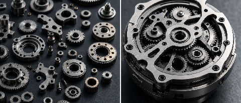 A macro shot of a high-end mechanical assembly line component representing industrial precision and cost