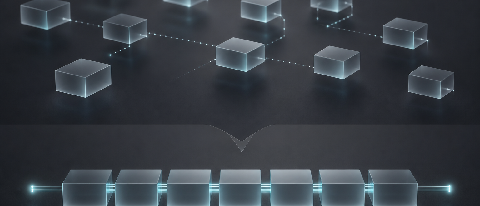 A 3D conceptual visualization of modular memory blocks connected by precise light paths.