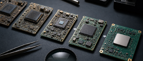 Editorial conceptual image of a methodical chip migration process