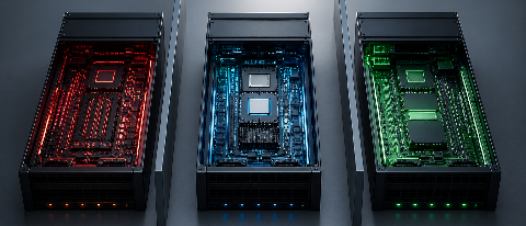 A conceptual editorial image representing the complexity of mixed domestic AI chip environments