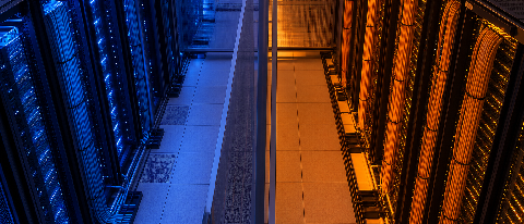 Abstract representation of mixed AI hardware pools and network connections