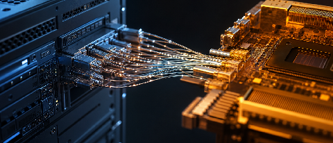 Abstract representation of AI model migration between different computing architectures