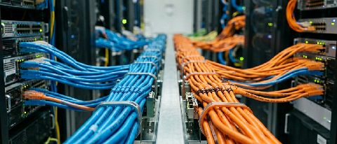 A conceptual editorial image showing two distinct, isolated server racks or network paths merging into a single complex infrastructure, symbolizing mixed-hardwa