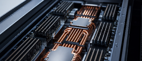 Abstract architectural view of server rack internals representing computational precision