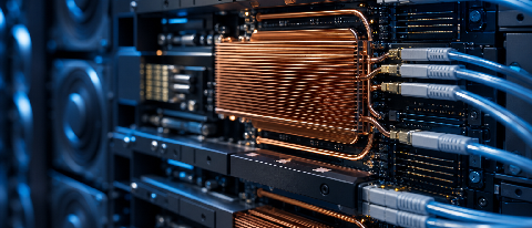 Abstract visualization of high-performance computing network topology and thermal management