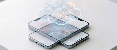 A smartphone on a desk, with a subtle, translucent aura emanating from its screen, suggesting stored personal data and knowledge.
