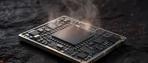 A conceptual editorial image showing a smartphone chip struggling under thermal stress, symbolizing the gap between raw compute power and practical usability.