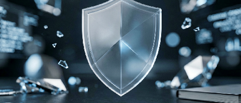 Abstract representation of financial security filtering digital threats