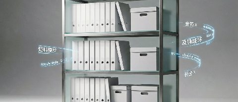 A conceptual editorial image showing a structured, layered filing system with distinct sections for recent, intermediate, and long-term storage, illuminated by 